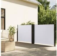 vidaXL Markise Seitenmarkise Ausziehbar Wei&szlig; 120x600 cm