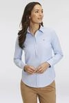 Langarmbluse GANT "New Slim Stretch Oxford Blouse", Damen, Gr. 34, blau (light blau),