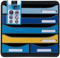 EXACOMPTA Schubladenbox Schubladenbox BIG BOX MAXI 6 offene Schubladen sortiert