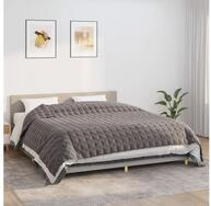 vidaXL Einziehdecke 220 x 260 cm Gewichtsdecke Grau 220x260 cm 15 kg Stoff...