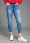 KangaROOS Jogg Pants 7/8 JOGG-DENIM weites Bein, mit Used-Waschung, hohe...