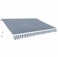 vidaXL Markise Gelenkarmmarkise 350 cm Blau/Wei&szlig; (1-St)