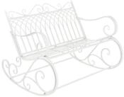 en.casa Gartenbank, &raquo;Greenough&laquo; Schaukelbank Sitzbank 85x113x95cm Metall Wei&szlig;