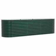 vidaXL Hochbeet Hochbeet Gr&uuml;n 320 x 80 x 81 cm Stahl (1 St)