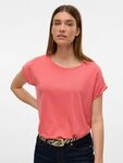 Vero Moda Kurzarmshirt VMAVA PLAIN SS TOP JRS NOOS Materialmix, regular fit