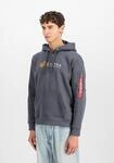 Hoodie ALPHA INDUSTRIES "Alpha Label Hoodie", Herren, Gr. XS, grau (grauschwarz),