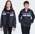 Windbreaker ADIDAS SPORTSWEAR "TIBERIO KINDER", Damen, Gr. 152, wei&szlig; (schwarz, grau