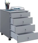 VCM Rollcontainer B&uuml;roschrank Lona H. 57 x B. 42 x T. 50 cm, Beistellcontainer...