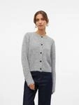 Strickjacke VERO MODA "VMNOVAH LS O-NECK BUTTON CARDI GA NOOS", Damen, Gr. XS, grau