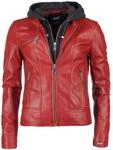Lederjacke MAZE "Lederjacke Mico", Damen, Gr. XS, rot (chilli), Obermaterial: 100%
