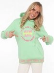 Zwillingsherz Hoodie "Always Positive" Kapuze, Stickerei, Fronttasche,