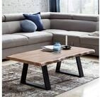 FINEBUY Couchtisch FB43702 Akazie Massiv 115cm Rechteckiger Wohnzimmertisch...