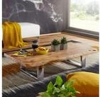 FINEBUY Couchtisch FB49356 Akazie Massiv 115cm rechteckig Wohnzimmertisch...
