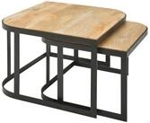 Wohnling Satztisch WL6.340 Couchtisch Set Massivholz Wohnzimmertisch 2 teilig