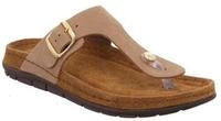Zehentrenner ROHDE "EASYS N44", Damen, Gr. 35, beige (natur), Leder, Schuhe