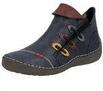 Rieker Stiefelette Schlupfboots, Slipper mit bunten Applikationen seitlich blau...