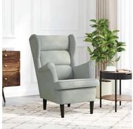 vidaXL Sessel vidaXL Sessel Hellgrau Samt