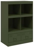 vidaXL Highboard Highboard Olivgr&uuml;n 67x39x95 cm Stahl (1 St)