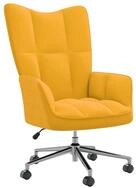 vidaXL Sessel Drehsessel Drehstuhl Relaxsessel Sessel B&uuml;rostuhl Senfgelb Samt