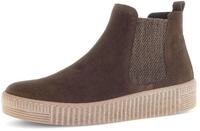 Chelseaboots GABOR, Damen, Gr. 35, braun (dunkelbraun), Veloursleder, unifarben,