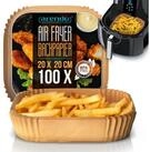 Arendo Backpapier f&uuml;r Hei&szlig;luftfritteuse 4,5 - 7,5 L, 100 St., 20 x 20 x 4,5...