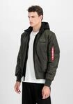 Bomberjacke ALPHA INDUSTRIES "MA-1 D-Tec", Herren, Gr. XS, schwarz (schwarz olive),