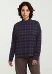 Flanellbluse JACK WOLFSKIN "BAJA FLANNEL SHIRT W", Damen, Gr. S (36), blau (check,