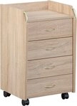 Inter Link Rollcontainer Pronti 4 Schubladen, B&uuml;ro & Homeoffice Stauraum,