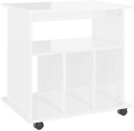 vidaXL Rollcontainer, Rollschrank Hochglanz-Wei&szlig; 60x45x60 cm Holzwerkstoff