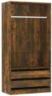 vidaXL Kleiderschrank Mehrzweckschrank R&auml;uchereiche 100x50x200 cm Holzwerkstoff