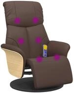 vidaXL Sessel Massagesessel mit Fu&szlig;teil Braun Kunstleder (1-St)