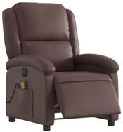 vidaXL Sessel Massagesessel Elektrisch Braun Kunstleder (1-St)