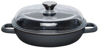 Riess Bratpfanne Riess Schmorpfanne mit Glasdeckel 24cm DARK GREY