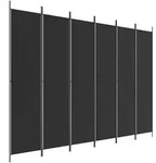 vidaXL Raumteiler 6-tlg. Paravent Schwarz 300x220 cm Stoff, 1-tlg. schwarz