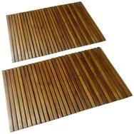 vidaXL Badematte 80 x 50 cm 2 Stk Akazienholz Badematte 80x50 cm Badevorleger