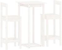 vidaXL Essgruppe 3-tlg. Bar-Set Wei&szlig; Massivholz Kiefer, (3-tlg)