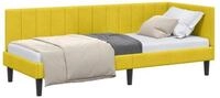 vidaXL Bett Eckbettgestell mit Kopfteil Gelb 80 cm x 200 cm Samt (1-tlg)