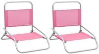 vidaXL Gartenstuhl Klappbare Strandst&uuml;hle 2 Stk. Rosa Stoff (2 St)