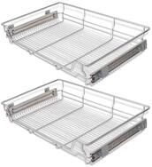 vidaXL K&uuml;chenregal Einbauschublade Korbauszug 2 Stk. Silbern 800 mm, 2-tlg., 2x