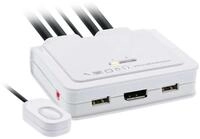 Inline KVM Switch, 2-fach, USB-C zu DisplayPort 1.2, 4K, Audio, integr. Kabel