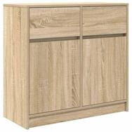 vidaXL Sideboard Sideboard mit Schublade Sonoma-Eiche 80x34x76 cm Holzwerkstoff...
