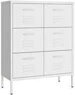 vidaXL Kommode, Schubladenschrank Wei&szlig; 80x35x101,5 cm Stahl