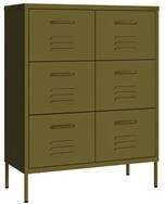 vidaXL Kommode, Schubladenschrank Olivgr&uuml;n 80x35x101,5 cm Stahl