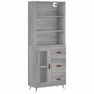 vidaXL Highboard Highboard Grau Sonoma 69,5x34x180 cm Holzwerkstoff (1 St)
