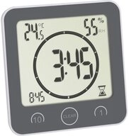 TFA Dostmann Eieruhr TFA Dostmann Bad- /K&uuml;chenuhr mit Timer Timer Grau digital