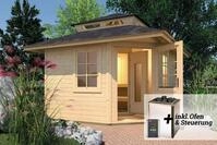 weka Saunahaus Kurikka, BxTxH: 380 x 380 x 315 cm, 68 mm, (Set) 7,5 kW-Ofen mit