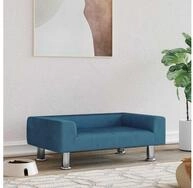 vidaXL Tierbett, Hundebett Blau 70x45x26,5 cm Samt