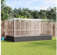 vidaXL Voliere vidaXL Voliere mit Erweiterung Silber 418 x 207 x 212 cm Stahl