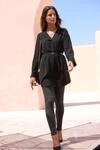 Longbluse LASCANA, Damen, Gr. 40, schwarz, Web, Obermaterial: 100% Polyester,