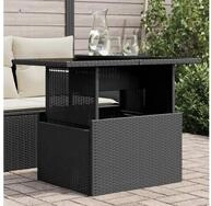 vidaXL Gartentisch vidaXL Gartentisch mit Glasplatte Schwarz 100x55x73 cm Poly...